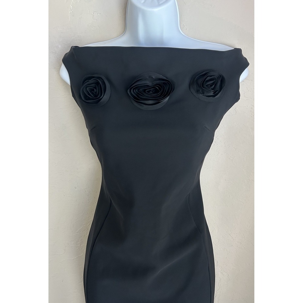 Chiara Boni Couture Sissel Rose Long Designer Gown 6 Maxi Dress Black Formal 42 - Picture 2 of 10